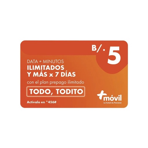 TARJETA +MOVIL $5.00