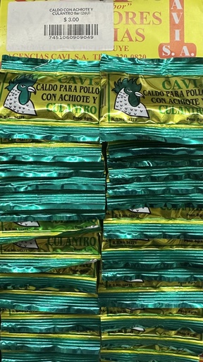 CALDO CON ACHIOTE Y CULANTRO 8gr (26U)