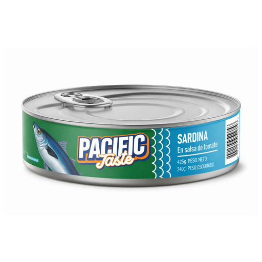 SARDINAS PACIFIC TASTE EN SALSA TOMATE OVAL DE 425-240G