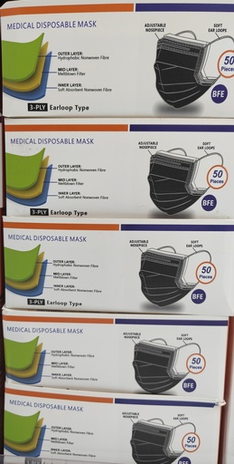 MASCARILLA NEGRO 50U