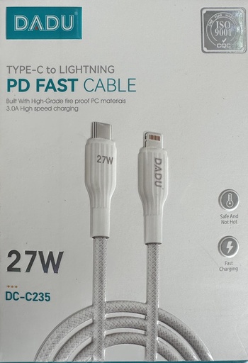 CABLE DADU C235 TYPE-C TO LIGHTNING 27W (LK)