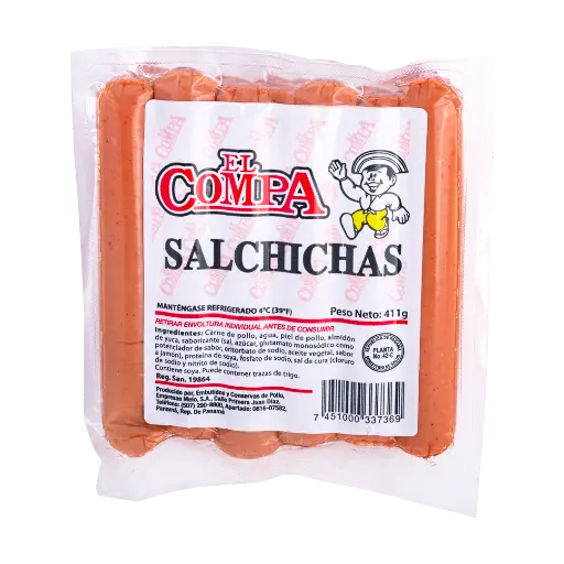 SALCHICHA DE POLLO EL COMPA (MELO) (SALCHICHA ECONOMICA)411G (11U)