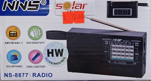[HW] RADIO CON PANEL SOLAR NS-8877 