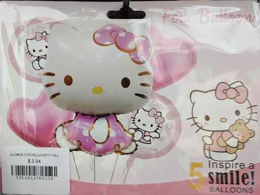 GLOBOS 5 PZ HELLO KITTY (MS-73-011)