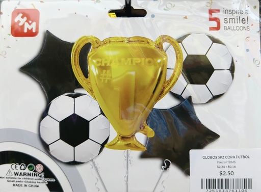 GLOBOS 5PZ COPA FUTBOL (MS-73-110)