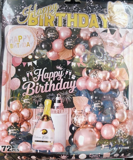 ARCO DE GLOBOS NEGRO/ROSE GOLG (MS-75-205)