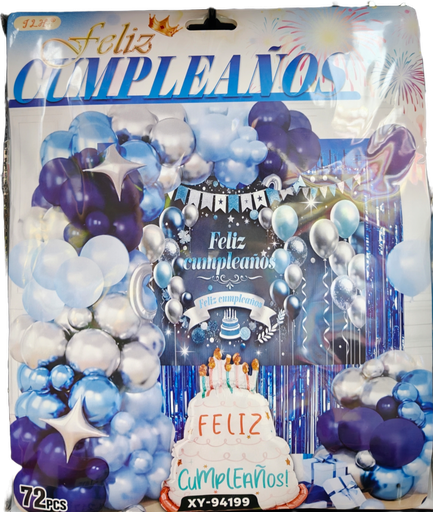 ARCO DE GLOBOS AZUL/PLATEADO (MS-75-234)
