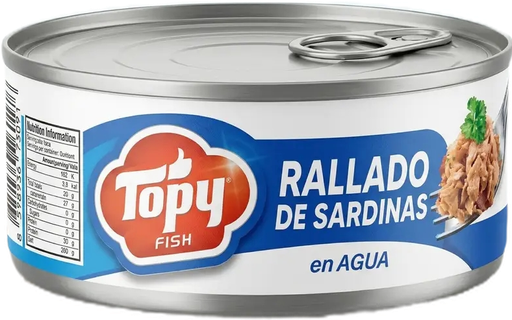 TOPY RALLADO DE SARDINA EN AGUA 170G