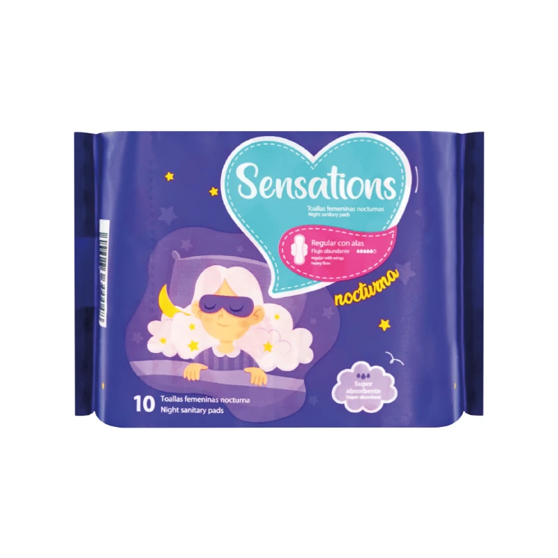 SENSATIONS TOALLA NOCTURNA 10U+REGALIA