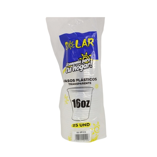VASO PLASTICO SOLAR 16OZ