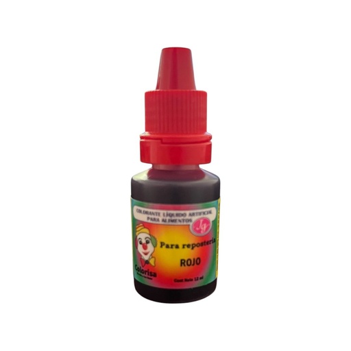 COLORANTE LIQUIDO ROJO COLORISA 12ML