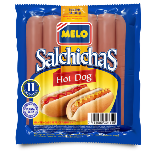 SALCHICHA HOT DOG MELO 11UND