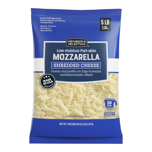 MEMBER'S SELECTION QUESO MOZZARELLA RALLADO 1.5LB