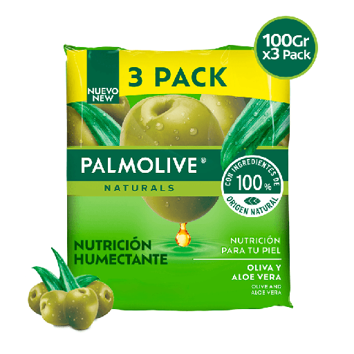 PALMOLIVE NATURALS OLIVA Y ALOE VERA 3 PACK