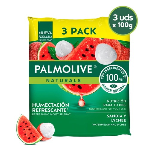 PALMOLIVE NATURALS SANDIA Y LYCHEE 3PACK
