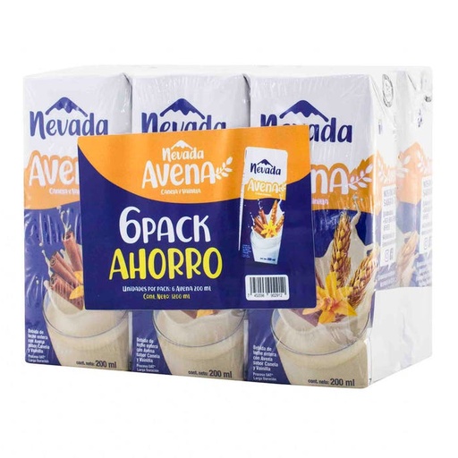 6PACK AVENA NEVADA 200ML