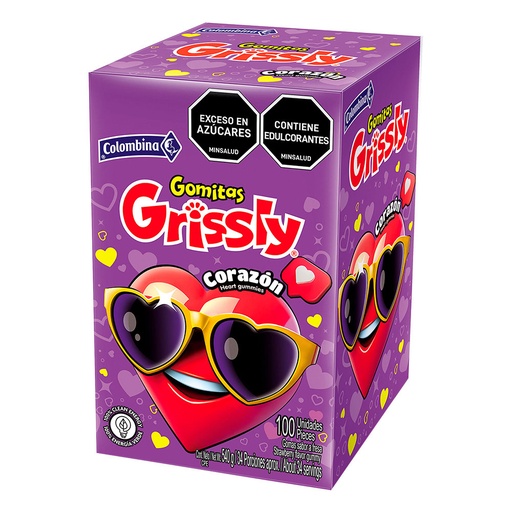 GRISSLY GOMITAS CORAZON 100UND