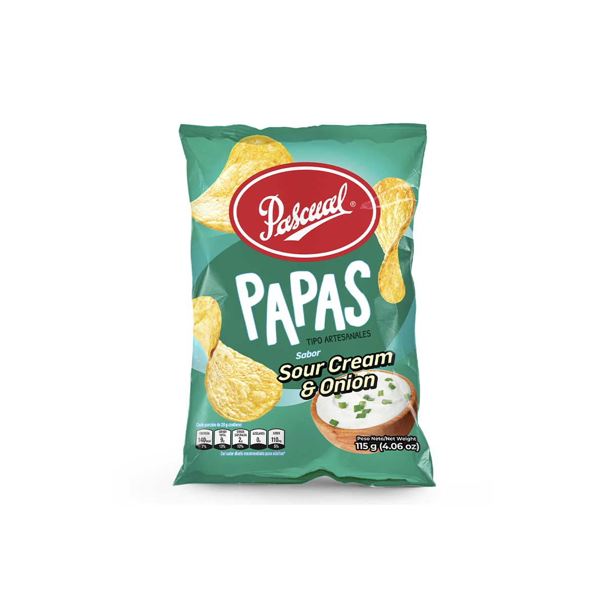 PAPAS SOUR CREAM & ONION PASCUAL 115G